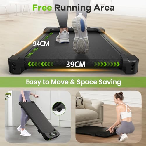 bigzzia Walking Pad with Incline, 3-in-1 Under Desk Treadmills Ultra Slim for Home Office, Compact Mini Walking Machine with Remote for Small Spaces, 130kg Capacity, No Assembly - Image 5