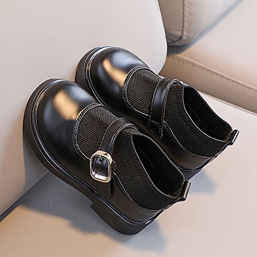 Little Girls Flat Sole Shoes Toddler Girls Boots Little Kid Shoes Short Boots Girls School Leather Shoes 2-8 Years3