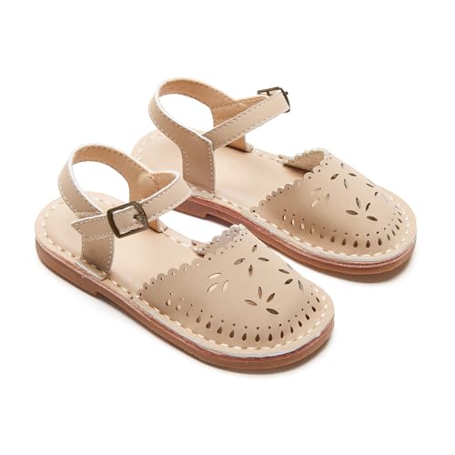 Image of THEE BRON Toddler Floral Cutout Closed Toe Sandals for Girls Breathable Summer Shoes