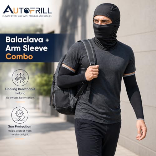 Image of AUTOFRILL Balaclava for Men - Full face mask for Bikers Helmet Liner & Head Cover for Men Breathable Mask for Motorcycle Riding & Cycling
