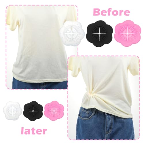 6 Pcs Shirt Clips for Women Clothing, Back Dress Clips Shirt Cincher Silicone Fashion Waistband Tightener Clip Adjustable Waist Cinch Clip for Dresses, T-Shirts, Women Clothing Fashion Accessories