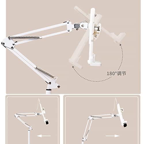 TTDGYYXW Mensola di Lettura Regolabile da con Lampada, Supporto per Libri Pieghevole per Letto, Staffa per Libri di Cucina Regolabile in Altezza, Supporto per spartiti a Braccio Lungo per Ufficio