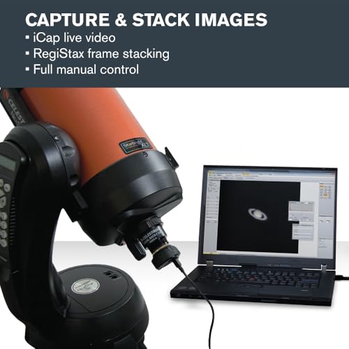 Image of Celestron - NexImage 5 Solar System Imager - 5MP CMOS Sensor (MT9P031) - Beginner Camera for Lunar & Planetary Astrophotography - High-Resolution Color Imaging, USB 2.0