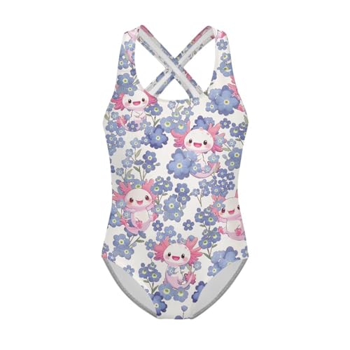 Image of Girls One Piece Swimsuits Quick Dry Beach Bathing Suit Crossback Swimwear 5-14 Years