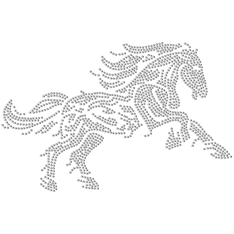SUPERDANT Calcomanía de Apliques de Caballo Al Galope con Diamantes de Imitación Cover