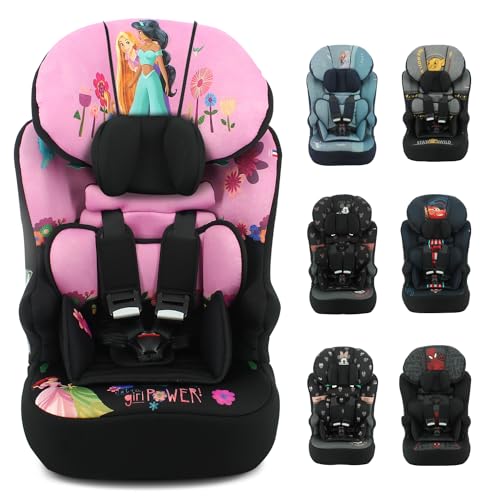 Nania - Siège auto ceinturé RACE I 76-140 cm R129 i-Size – Pour les enfants de 3 à 10 ans - Appuie-tête réglable en hauteur - Base inclinable - Fabrication Française (Princesse)