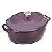 Amazon Basics - Casseruola in ghisa smaltata, ovale, 6.6 L, viola, 327 x 259 x 140 mm, SXO-7QTZ