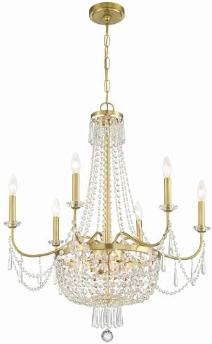 Crystorama Haywood 9 Light Aged Brass Chandelier