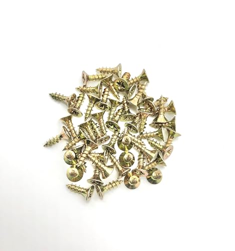 200 Pcs Box of Wood Screws 3.5mm x 15mm Double Countersunk Premium Easy Drive Woodscrews