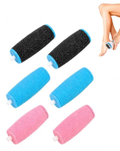 JIRVEX Juego de 6 Rodillos de Recambio para Lima Eléctrica para Pies Extra Rugoso, Medio y Fino, Rodillos para Pedicura en Casa para Callosidades y Durezas