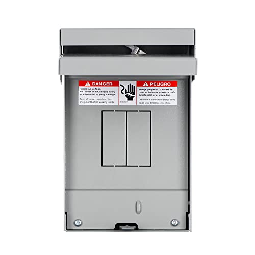 60 Amp Single Phase, 3 Wire, Solid Neutral, 2 Spaces and 4 Circuits Outdoor Circuit Breaker Enclosure