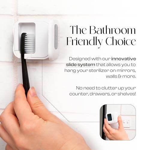 Image of Mondano UV-C Toothbrush Sanitizer and Holder, Travel Case Cover Cap