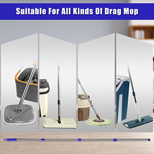Spin Mop Replacement Handle - Crthl 4-Section 2.5-To-5 Foot Mop Replacement Stick Compatible With Triangle Spin Mop Base, Easywring Mop Refills For Floor Cleaning (Blue, 4-Section, Mop Handle) #TOP6