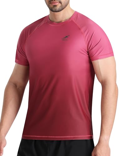 Image of Men's Swim Shirts Rash Guard UPF 50+ UV Sun Protection T-Shirt Quick Dry Fishing Beach T Shirts