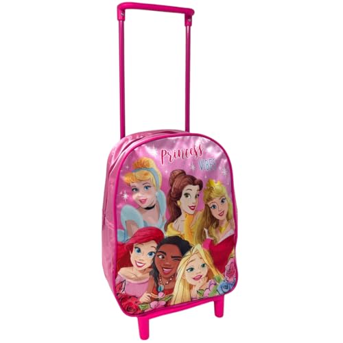 Zaino asilo con trolley Principesse Disney borsa scuola con manico allungabile per bambini