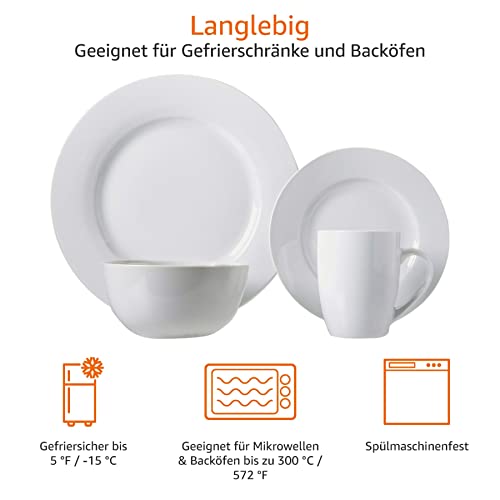Camping Kochgeschirr Amazon Basics Geschirrservice, 16 Stück