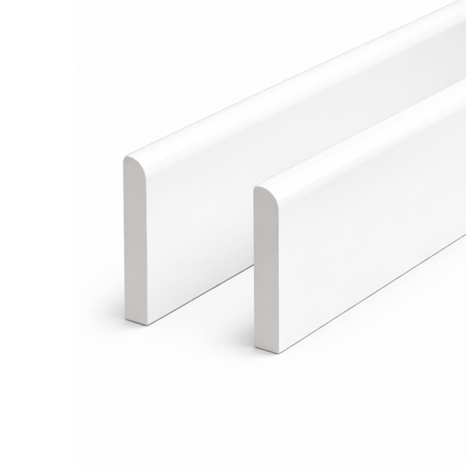 White D Mould Finishing Trims 45mm - 90mm, 1 Metre Professional Plastic Skirting and Window Architrave, Multi-Purpose Covers (2, 0.5, 45, Millimetres, 100, Centimeters)