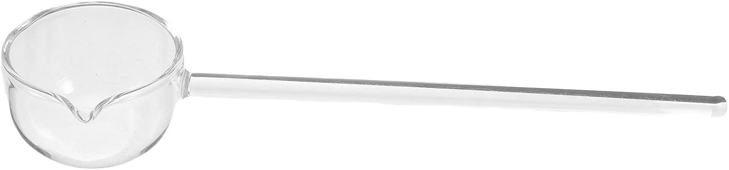 Glass Serving Spoon Temperature Resistant Glass Ladle with Long Handle and Angled Mouth Prevents Drips with Creative Design for Dessert Making and Kitchen Use