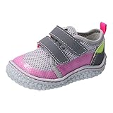 RICOSTA PEPPI 1720200 Mädchen Halbschuhe,Kletthalbschuhe,Barfußschuh,Lauflernschuh mit Klettverschluss,flexibel,leicht,PEPINO,Kinder,grau/neonpink(Grau)