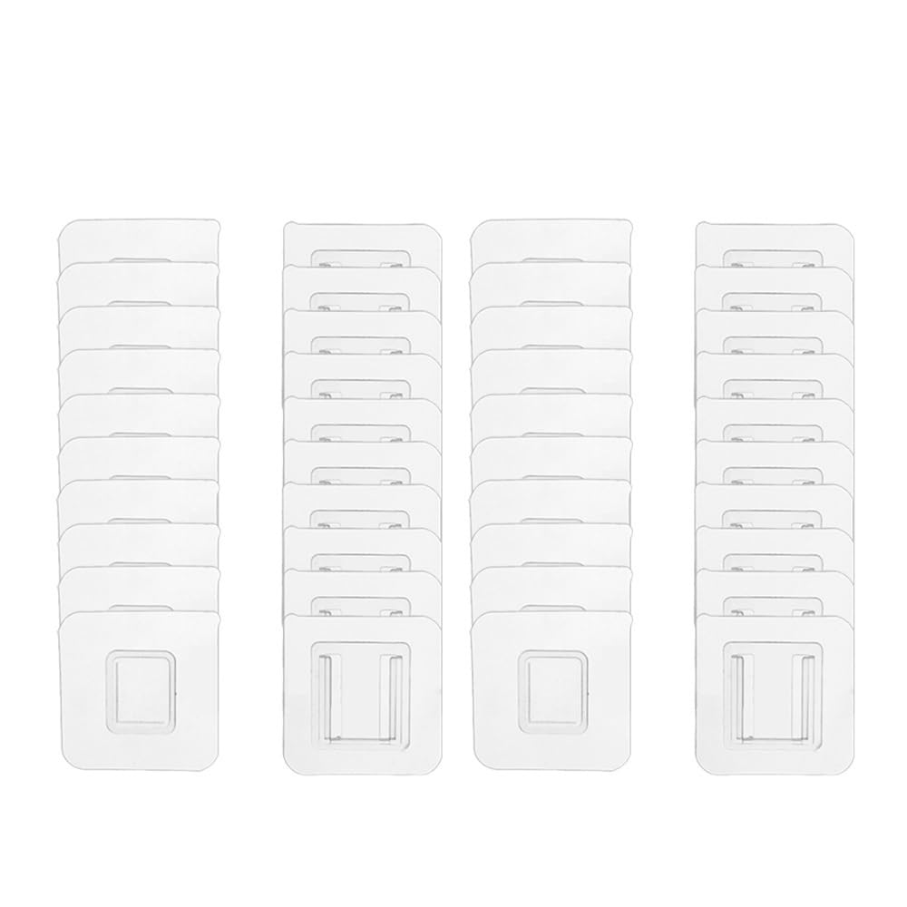 Gentryroo Men's 40Pcs Clear Square Adhesive Hook Pair Punch Free Traceless Interlocking Wall