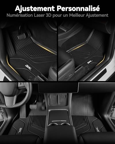 Tapis voiture antidérapant Tesla Model S 2022-2024 solution sol propre - 3