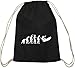 Produktbild Shirtstreet24, EVOLUTION SURFEN, Surfer Baumwoll natur Turnbeutel Rucksack Sport Beutel, Größe: onesize,schwarz natur