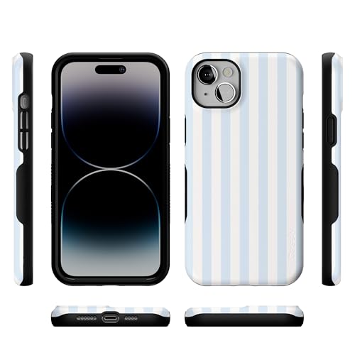 Casely iPhone 14 Plus Case | Blue Stripes | Sunday Best | Bold Protective Design | Compatible with MagSafe by Casely - Used condition - Image 9