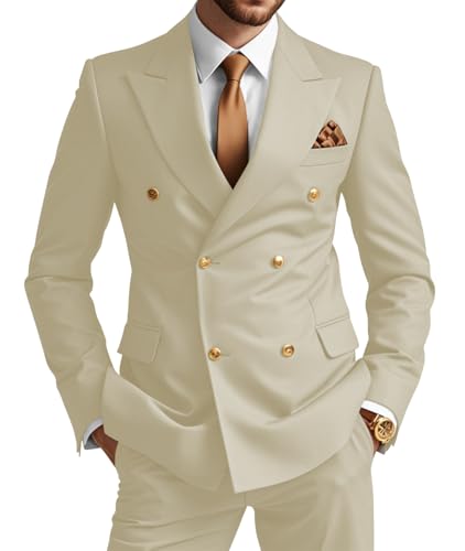 2 Piece Double Breasted Suit Men Slim Fit Wedding Suit for Men Prom Suits Formal Tuxedo