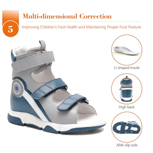 Orthopedic Sandals for Toddlers with Arch Support,Kids High Back Ankle Supportive Shoes4