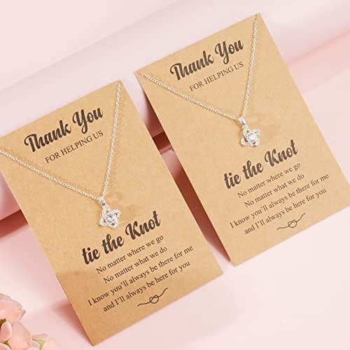 Miniatura 5 de Juego de joyas de boda para dama de honor, collar de nudo de amor para novia y damas de honor, 246 piezas de regalos de propuesta