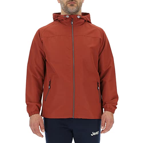 JEEP O102712-R760 J VESTE HOMME LÉGÈRE AVEC CAPUCHE Impression en Contour arrière J23S Red...