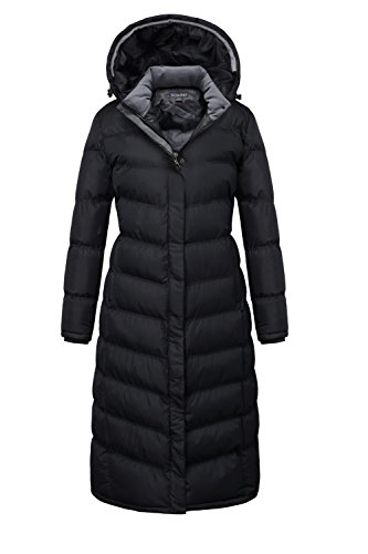 U2wear Womens Water Resistant Puffer Full Length Coat With Hood