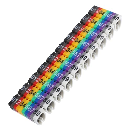 TOPPERFUN 100pcs Clip-On Cable Identification Labels Colorful Plastic Wire Markers