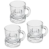 Carls 24x Schnapsglas Party aus Glas mit Henkel, Schnapskrug, Party, Pinnchen, Transparent