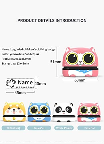 Pomman Personalised Kids Clothes Stamper, Customized Name Stamp for Children's Clothes, Custom Kiddo Name Stamps, Kids School Uniform Stamp, Waterproof Ink Label