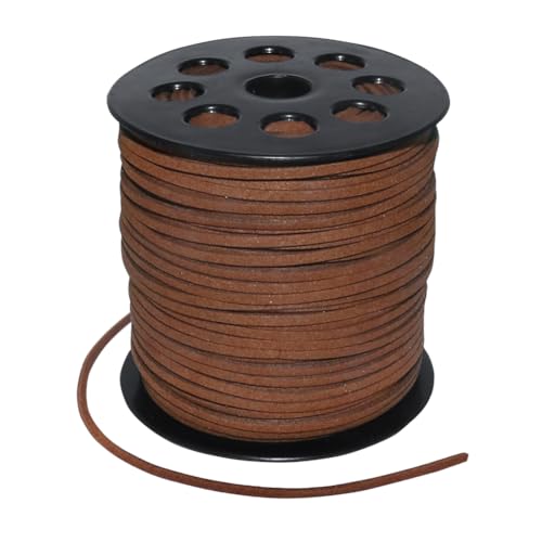 Tenn Well Suede Cord, 2.6mm 100 Yard Faux Leather String for Jewelry Bracelet Necklace Making Beading Thread DIY Crafts (Brown)