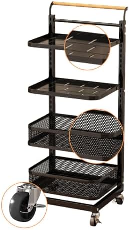 Pot Lid Holder Rack with Microwave Stand - Space-Saving Kitchen Organizer with 4 Boards & 3 Baskets for Efficient Storage and Easy Access