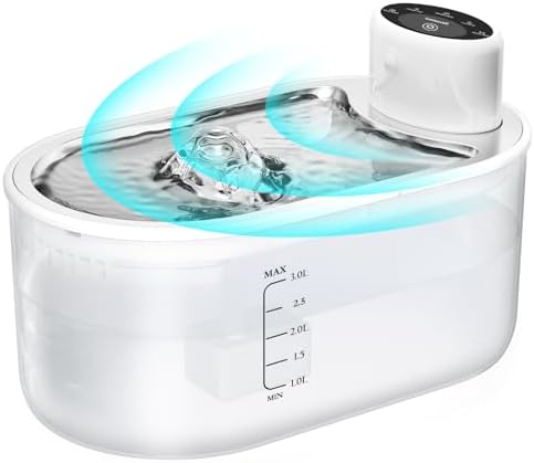 Tomxcute Kabelloser Katzenbrunnen 3,2L - Glas Design Mit Bewegungsmelder & 5000mAh Akku