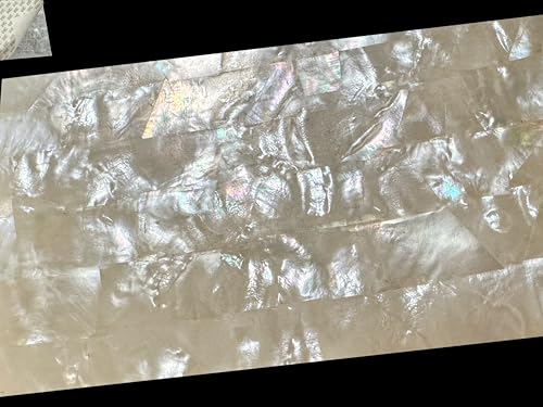Image of GOMMO Mother of Pearl Veneer Sheet for Inlay and Overlay Enhanced | 9.4 inch x 5.5 inch x 0.007 inch Pure White 100% Pure Shell AAA Level