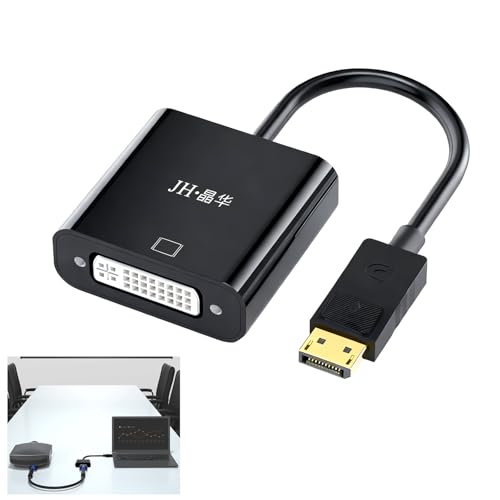 Riybyds 0.1M DisplayPort zu DVI Adapter, Konverter von DisplayPort zum DVID, M&auml;nnlich auf Weiblich, Einseitig, DP auf DVI Konverter, Unterst&uuml;tzt 1080P Full HD, f&uuml;r Laptops, PCs, Monitoren und Projek