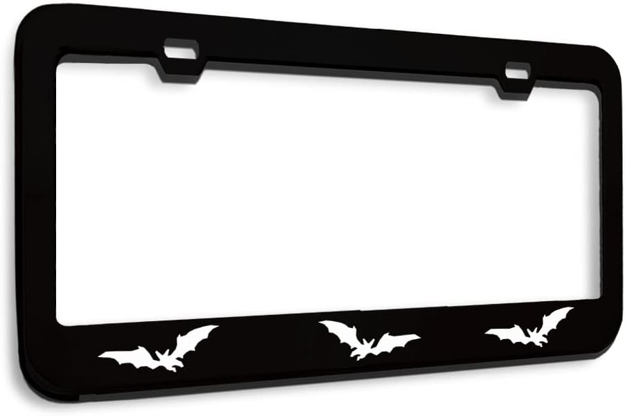 Metal License Plate Frame Bat Bats Animal Metal Tag Holder Car Accessories Stainless Steel 2 Holes 1 Frame