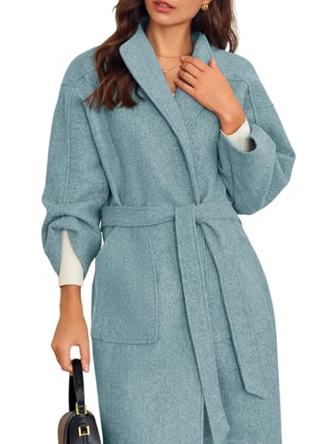 Cicy Bell Womens Long Pea Coats Oversized Wrap Wool Blend Trench Coats Winter Open Front Cardigan Overcoats4