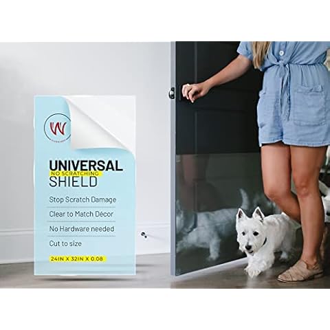 CLAWGUARD Scratch-Shield - Strong Transparent Protection to Shield from Pet Damage to Drywall, Doors and Screen Doors. Keep Paws Safe and Home Clean. Dog, Cat, Rabbit, Bird Scratch Protection Barrier Cover