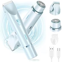 2025 New 2 in 1 Electric Shaver for Women, 2 in 1 Double-Headed Waterproof Wet and Dry, Dual Head Body Shaver Electric Trimmer for Women Blue