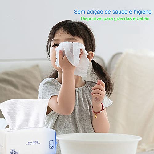 100 empates Toalha de limpeza facial removível descartável para lavagem de rosto feminino e toalha d