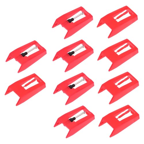 BESTonZON Universal Turntable Stylus Needles 10pcs Set of Plastic Aluminum Easy to Carry Perfect Backup