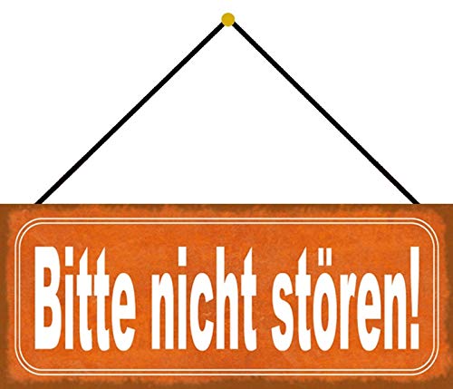 Schatzmix Bitte Nicht stören Metallschild 27x10cm Wanddeko tin Sign mit Kordel Blechschild, Blech, Mehrfarbig, 27x10 cm Cover