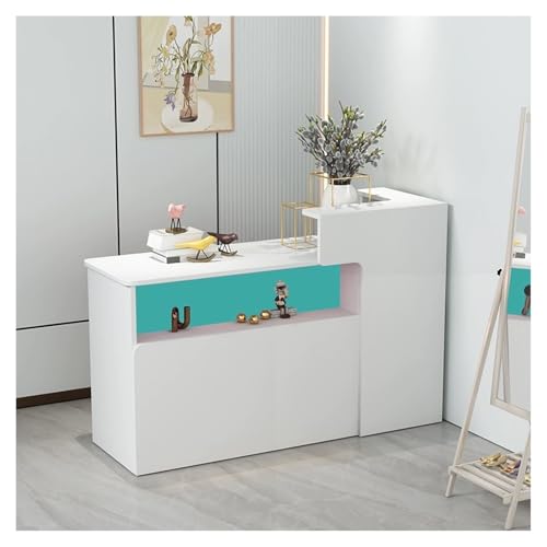 QWEASDF Mostradors de recepción Tiendas，Mostrador de recepción Moderno Simple ，Mesas de recepción de Oficina，MOSTRADOR de Recepción y Oficina.Almacenamiento Frontal Creativo(A6,L39.3in)