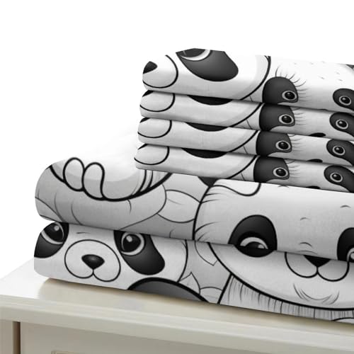Housse de couette panda anti-acarien et douce king size