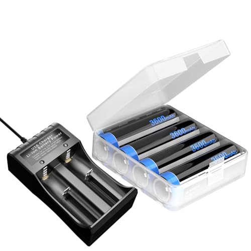 4 pièces Batterie Nouvelle Batterie Rechargeable NI-MH 3,7v Haute capacité 3600mAh pour powerbank, Lampe Frontale LED